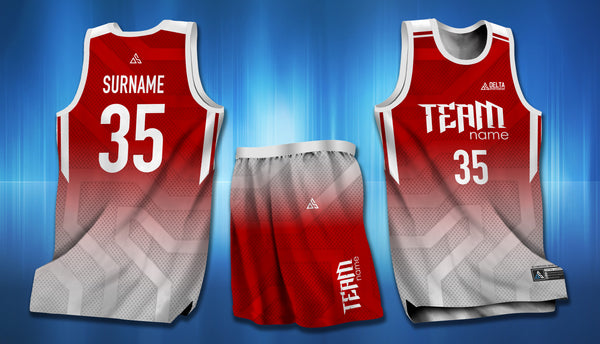 White and red jersey 2024 basketball