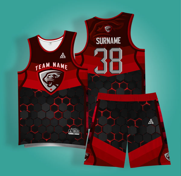 sublimation unique red jersey design basketball