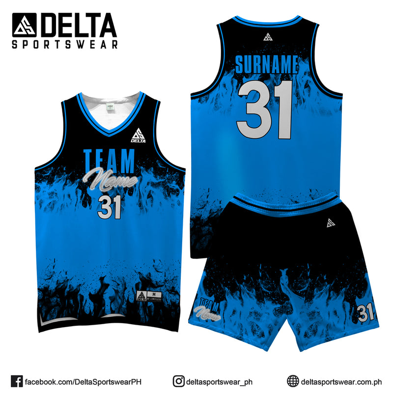 Blue and best sale black basketball jersey