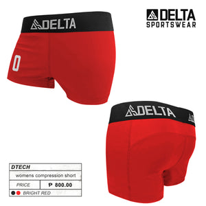 DELTA Signature Compression Volleyball Shorts (Bright Red)