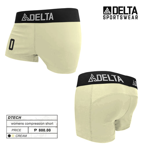 DELTA Signature Compression Volleyball Shorts (Cream)