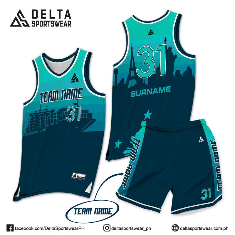 Blue green basketball outlet jersey